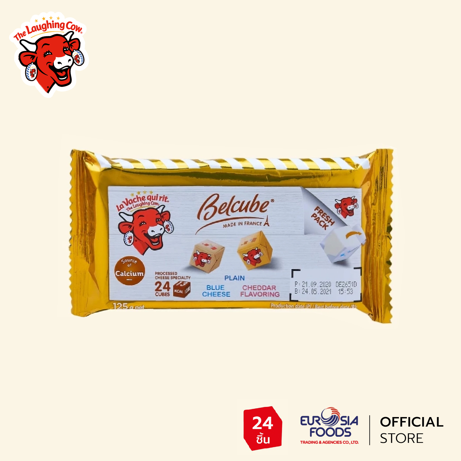The Laughing Cow Cheese Spread BELCUBE Gold 24C