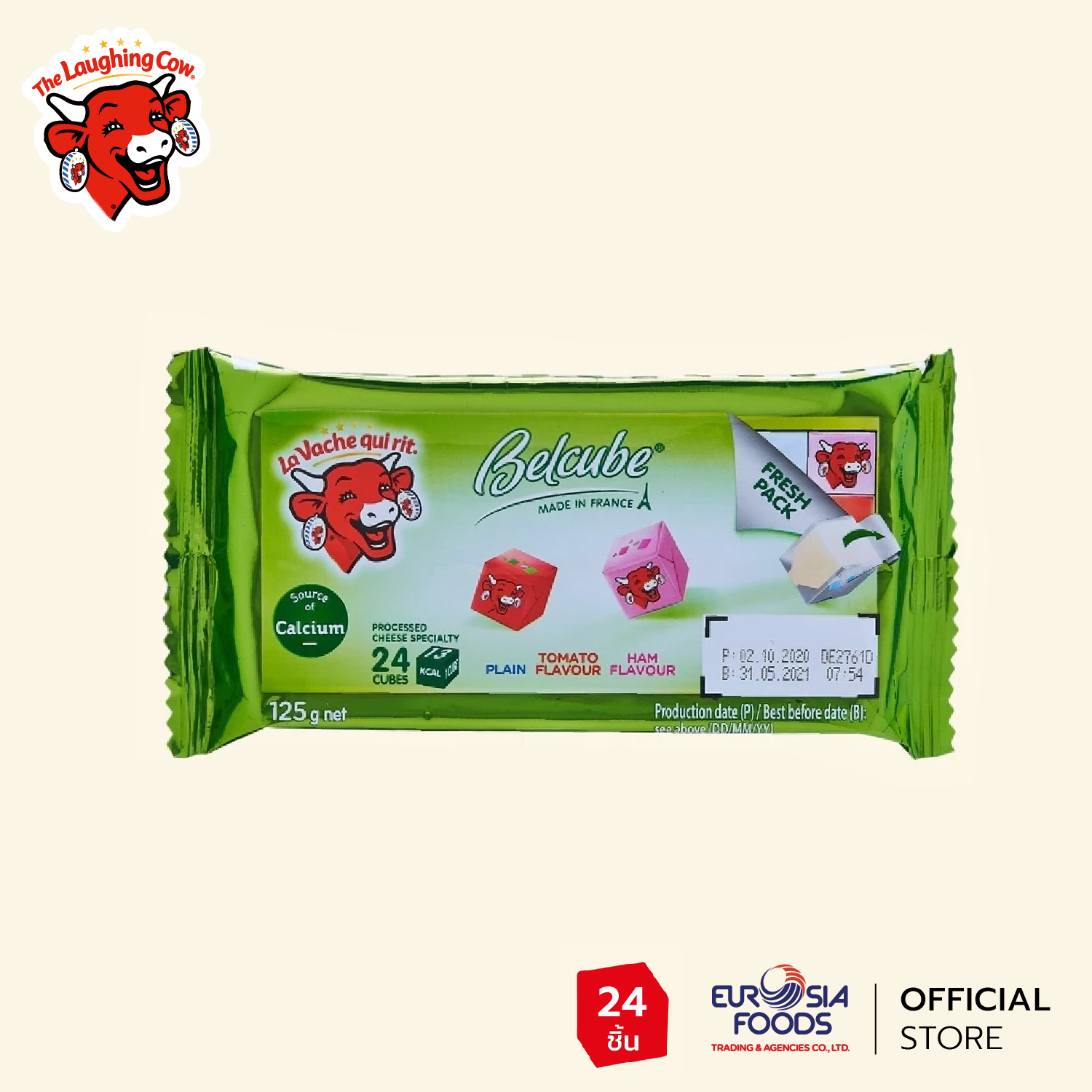 The Laughing Cow Cheese Spread BELCUBE Green 24C